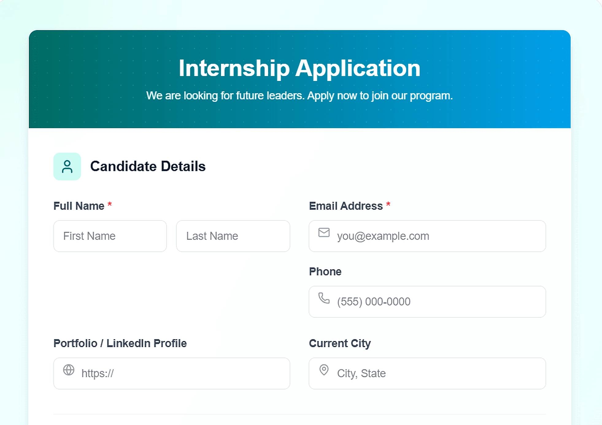 Internship Application